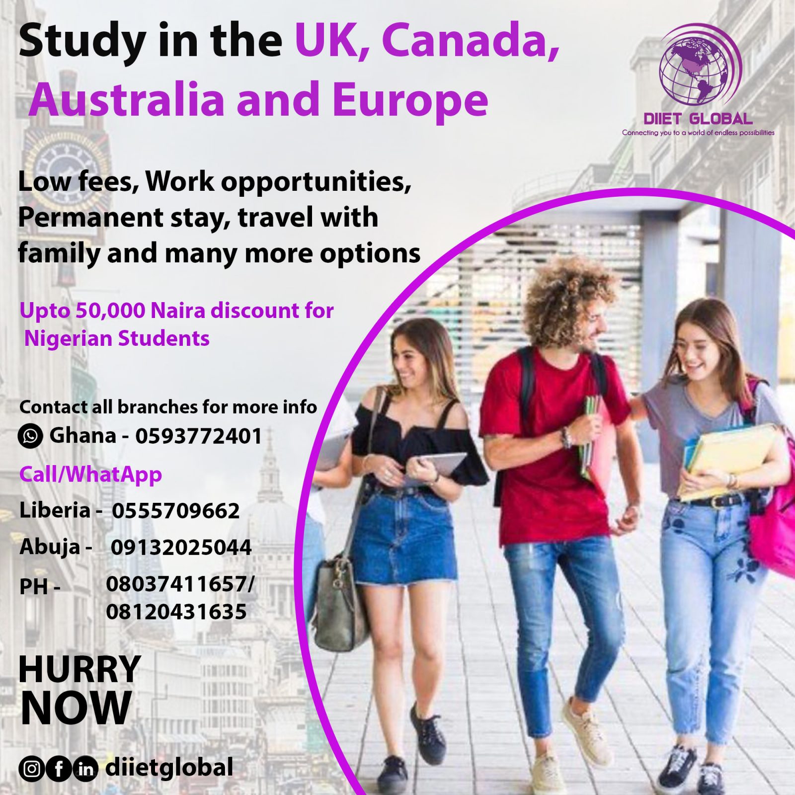 Study In The UK, Canada, Australia And Europe